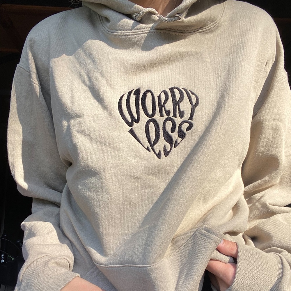 Worry Less Embroidered Hoodie